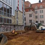 Derzeit wird das Fundament des Anbaus vorbereitet