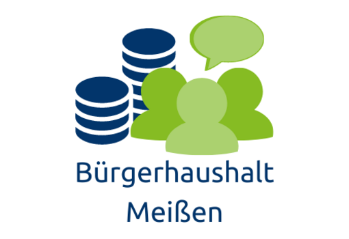 Logo Bürgerhaushalt stilisierte Münzen und Personen