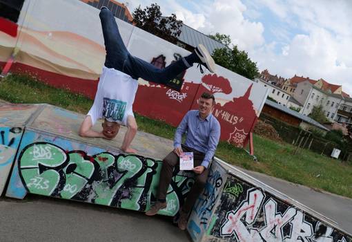 Hahny und Bürgermeister Markus Renner stellten gemeinsam das Programm zu Down To The Beat vor