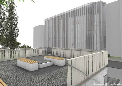 Blick von der geplanten Porzellanterrasse zur Manufaktur