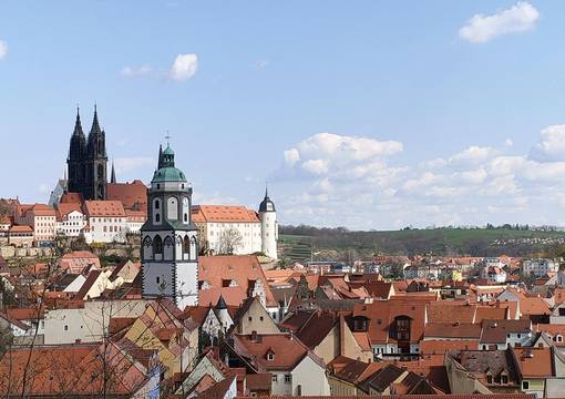 Blick vom Gelände der Jahnhalle auf die Altstadt