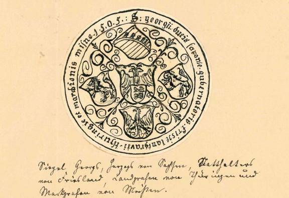 Siegel auf einem historischen Erlass aus dem 16. Jahrhundert